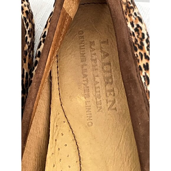 Ralph Lauren  Carley II‎ Leopard Print Loafers Natural Hair Calf Women's 9B - Picture 3 of 10